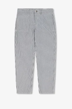 Gestreepte mid-rise broek met opgestikte zakken