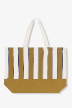 Gestreepte shopper met print