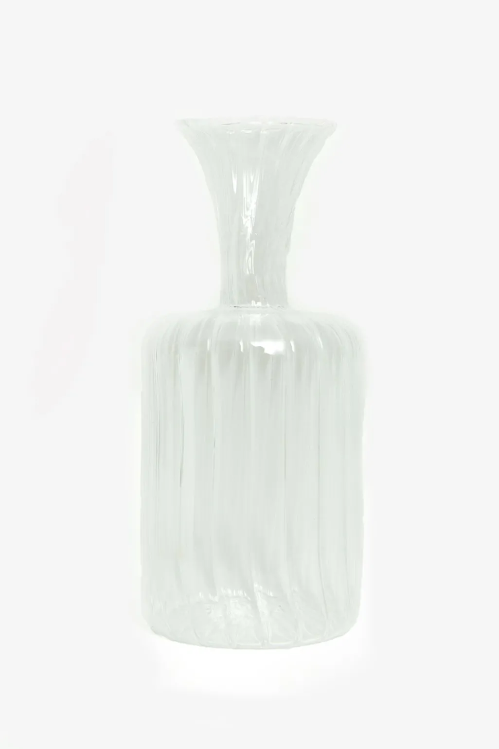 Glazen vaasje boro rib (6,5x14 cm)