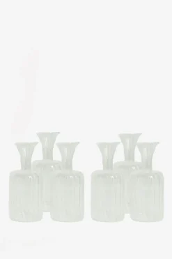 Glazen vaasje boro rib (6,5x14 cm)