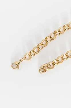 Gold plated armband met grote schakels