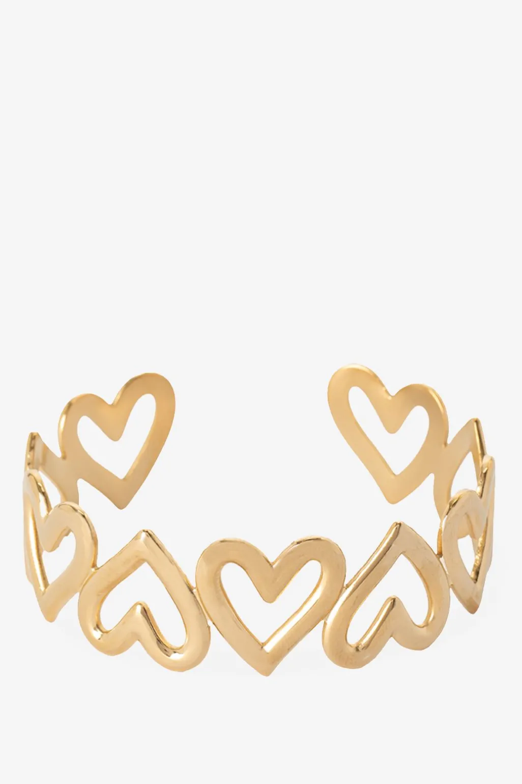 Gold plated armband met hartjes