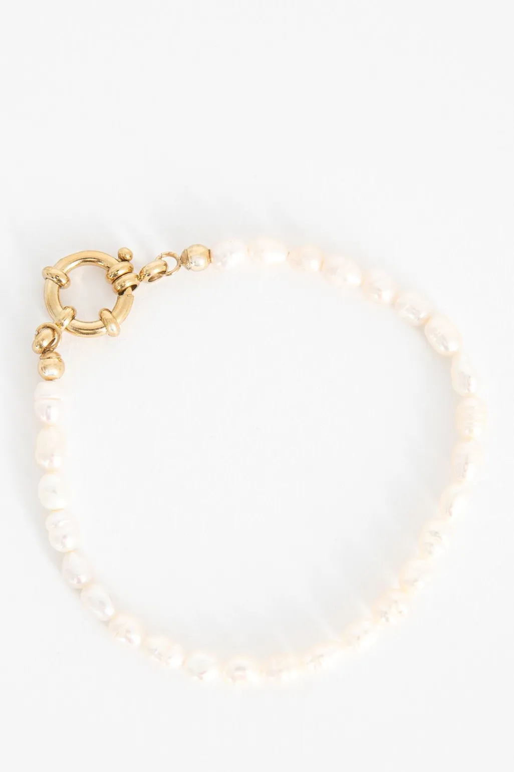 Gold plated armband met parels