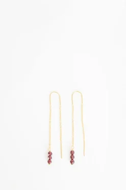 Gold plated doortrekoorbellen met paarse steentjes
