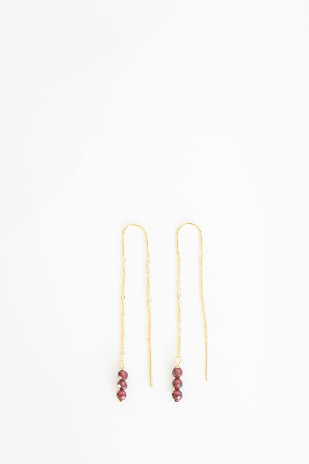 Gold plated doortrekoorbellen met paarse steentjes
