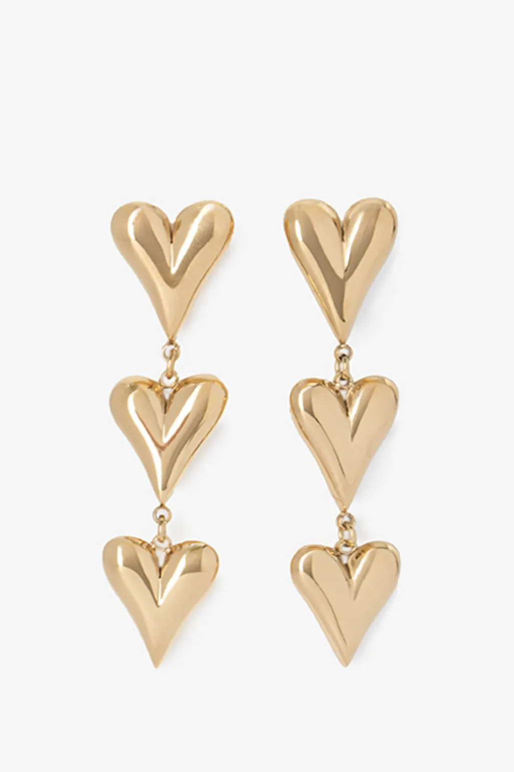 Gold plated hartjes oorbellen