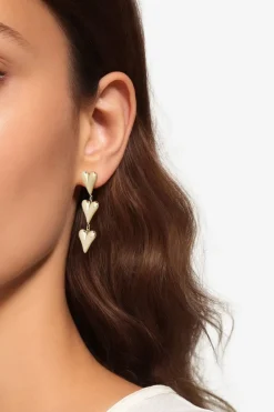 Gold plated hartjes oorbellen
