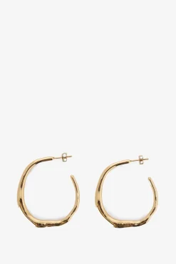 Gold plated irregular hoops