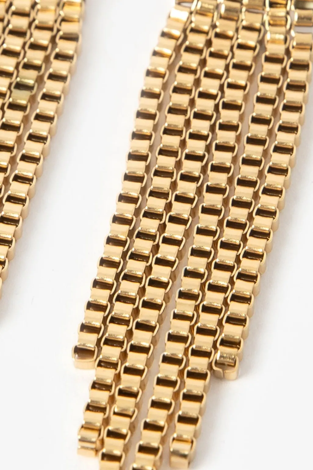 Gold plated lange schakel oorbellen