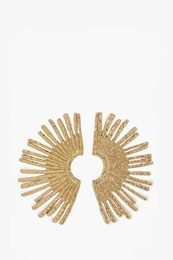 Gold plated oorbellen met halve zon