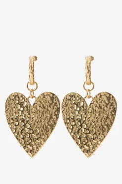 Gold plated oorbellen met hart