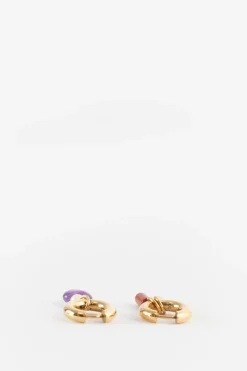 Gold plated oorbellen met verschillende hangertjes