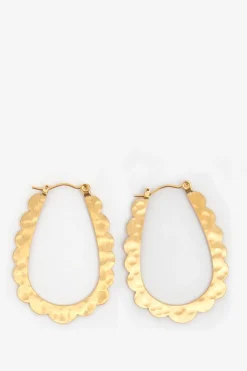 Gold plated ovale oorbellen