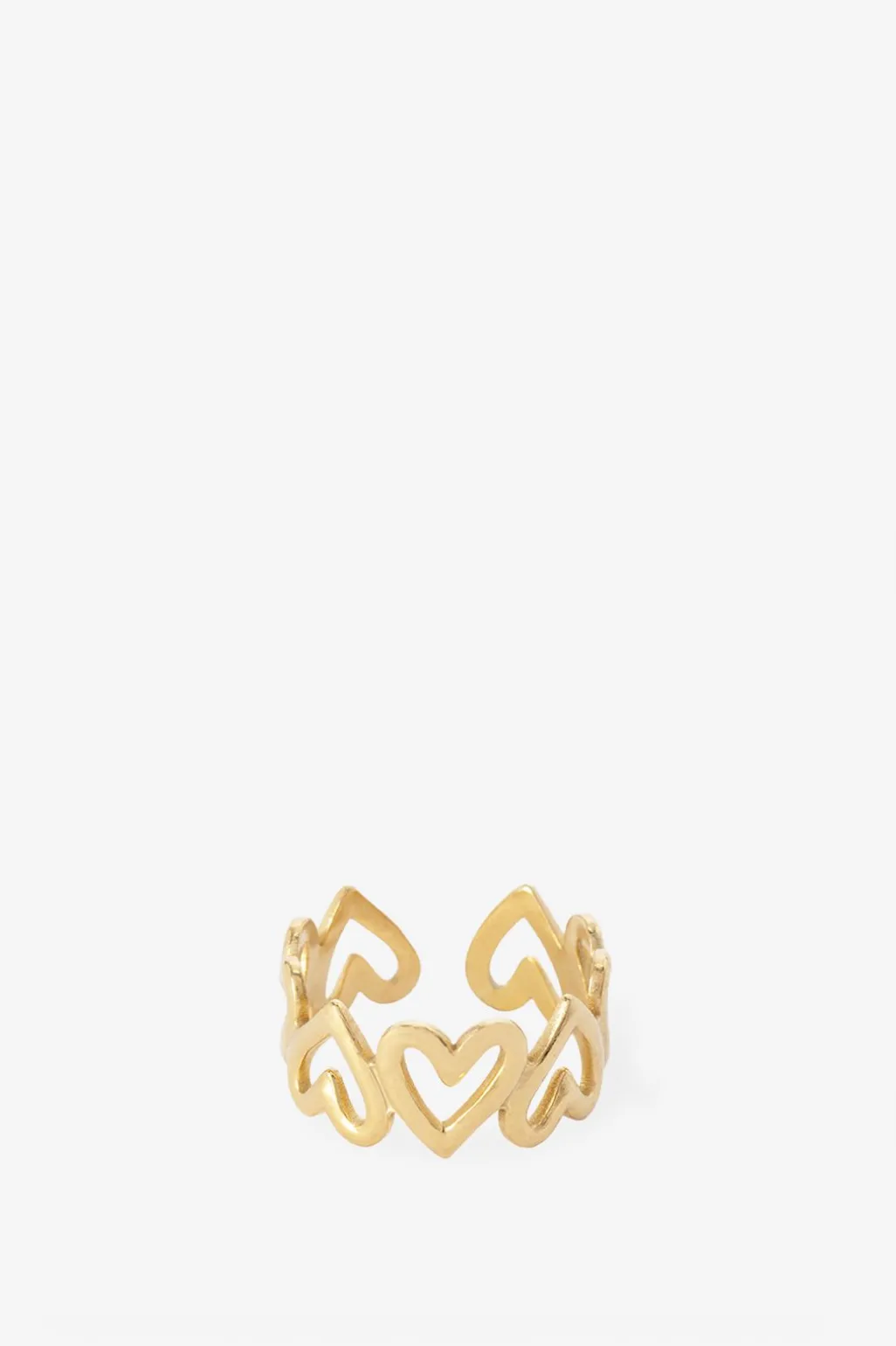 Gold plated ring met hartjes