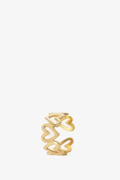 Gold plated ring met hartjes