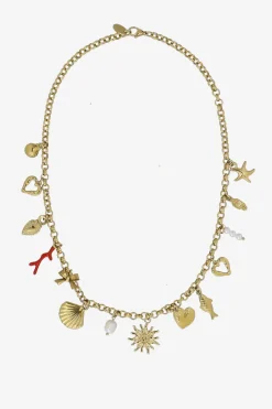 Gold plated schakelketting met bedels