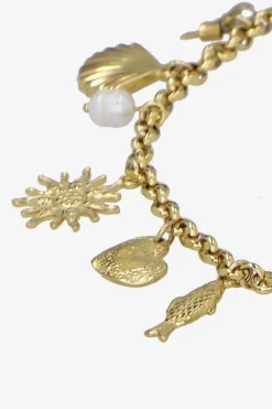 Gold plated schakelketting met bedels