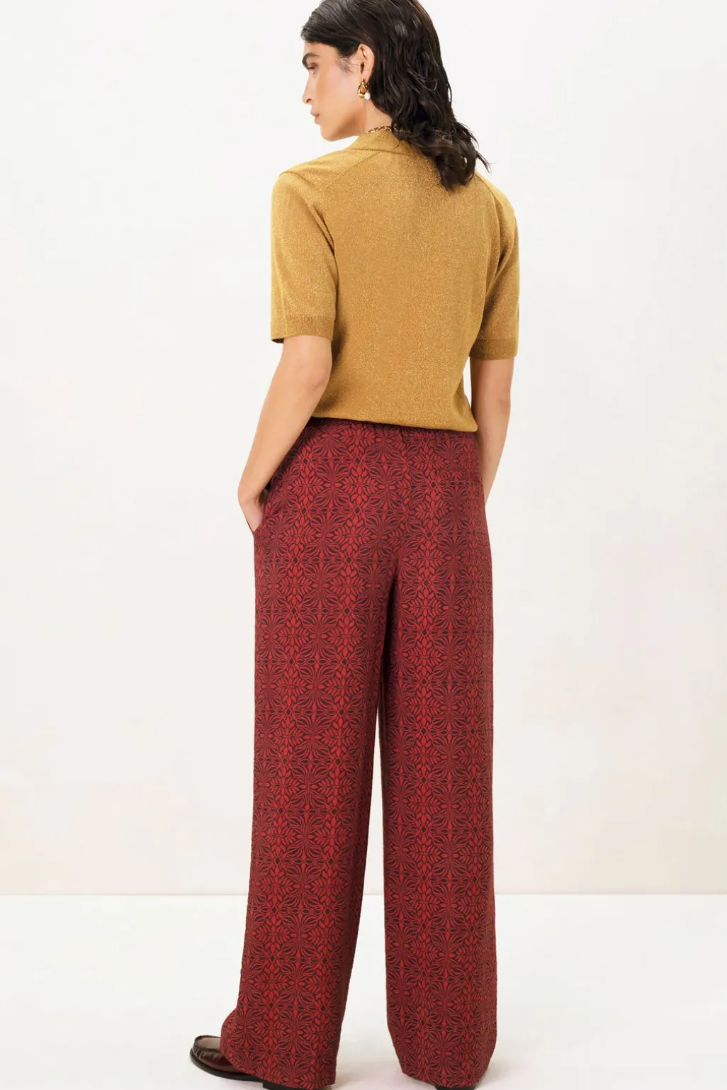 Goudbruine polo met lurex