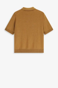 Goudbruine polo met lurex