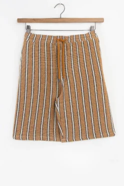 Goudbruine shorts met strepen