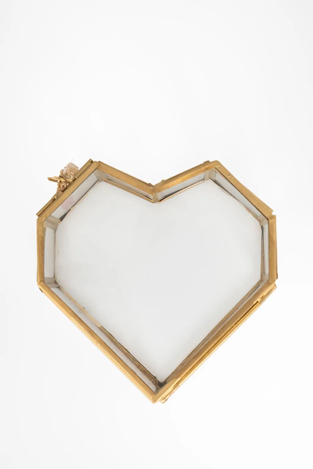 Gouden glazen box hart groot