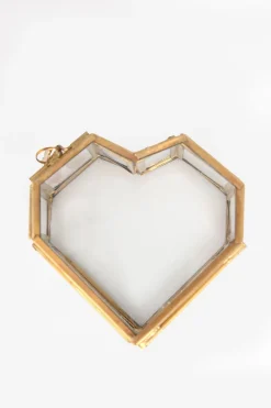 Gouden glazen box hart klein
