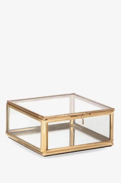 Gouden glazen box vierkant