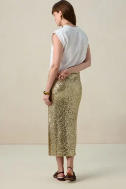 Gouden maxi rok met pailletten