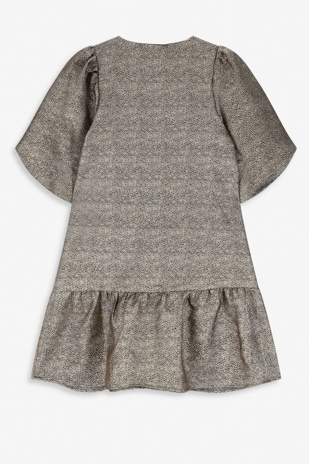 Gouden metallic jurk met ruffles