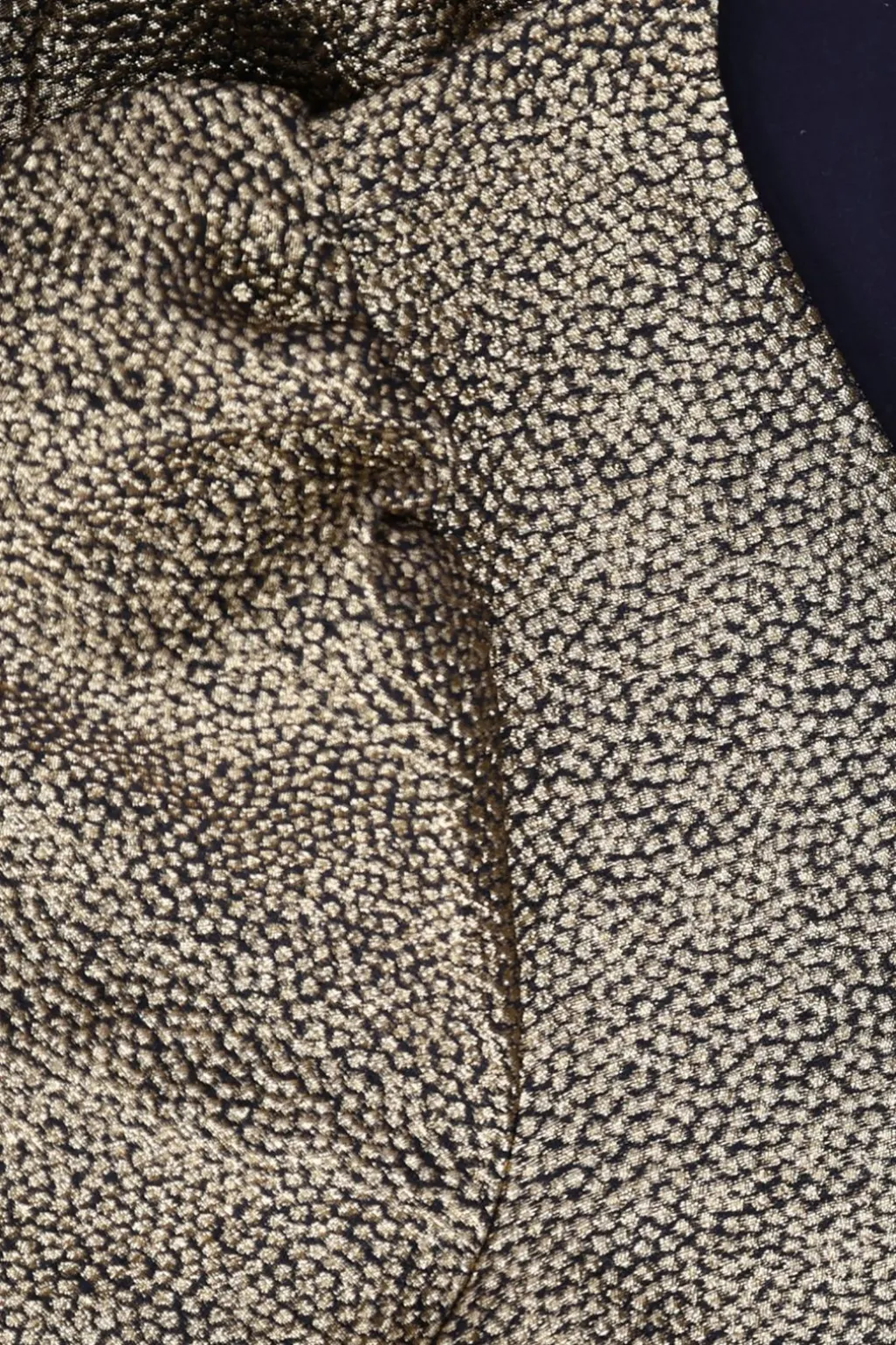 Gouden metallic jurk met ruffles