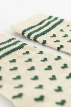 Gouden sokken met hartjes print
