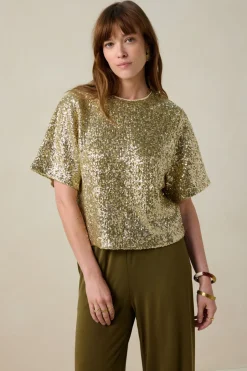 Gouden top met pailletten
