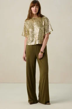 Gouden top met pailletten