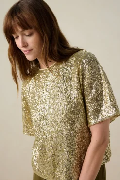 Gouden top met pailletten
