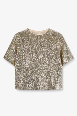 Gouden top met pailletten