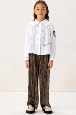 Goudkleurige plissé broek