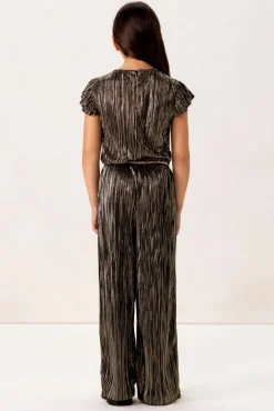 Goudkleurige plissé jumpsuit