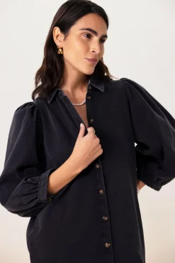 Grijze denim jurk