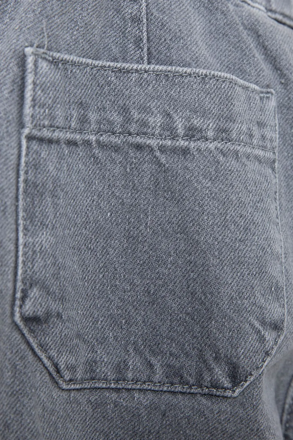 Grijze denim pull on broek met aantrekkoorden