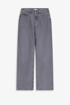 Grijze high waist wide leg jeans