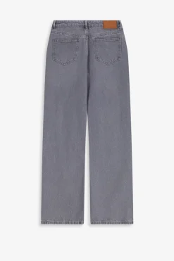 Grijze high waist wide leg jeans