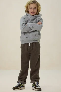 Grijze hoodie met smiley print