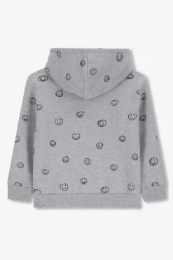 Grijze hoodie met smiley print
