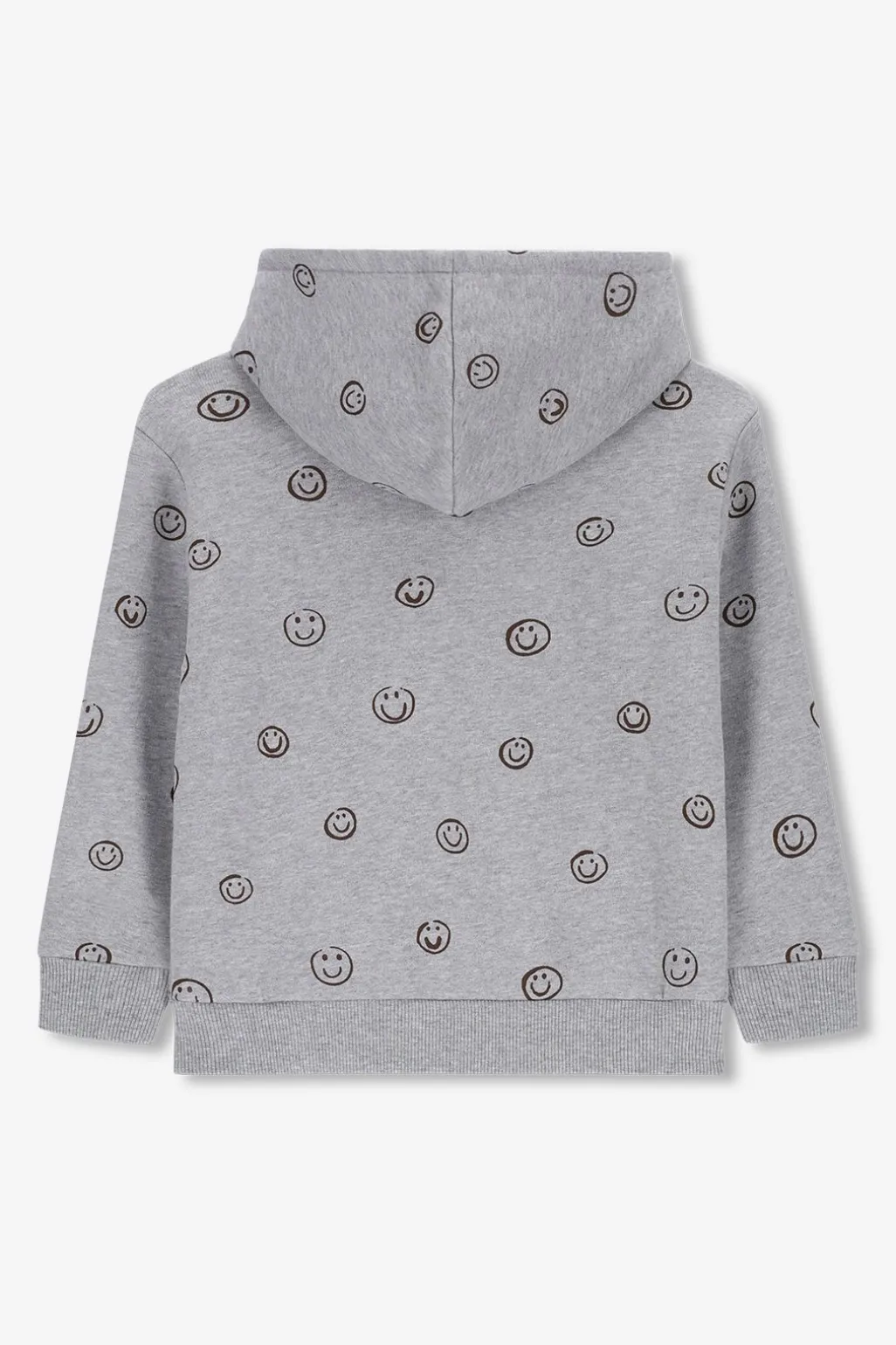 Grijze hoodie met smiley print