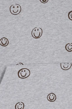 Grijze hoodie met smiley print