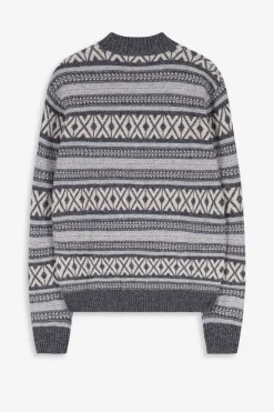 Grijze jacquard trui