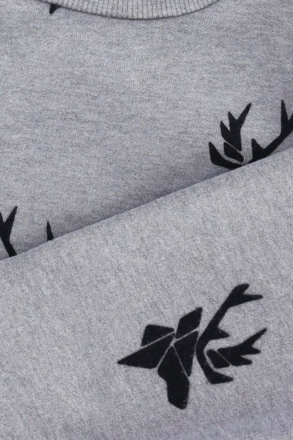 Grijze sweater met all-over rendierprint