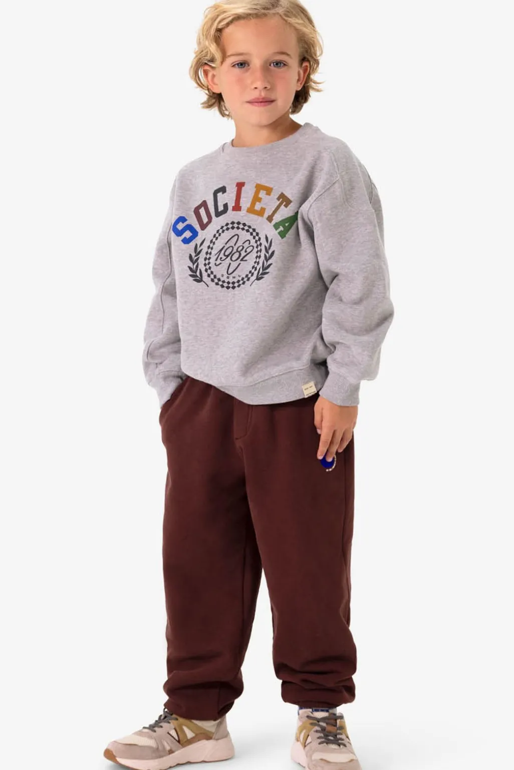 Grijze sweater met artwork