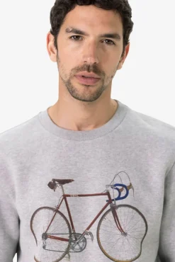 Grijze sweater met fiets