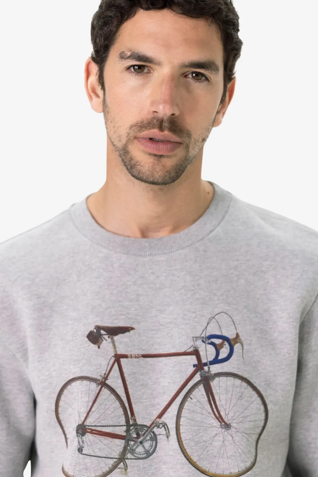 Grijze sweater met fiets